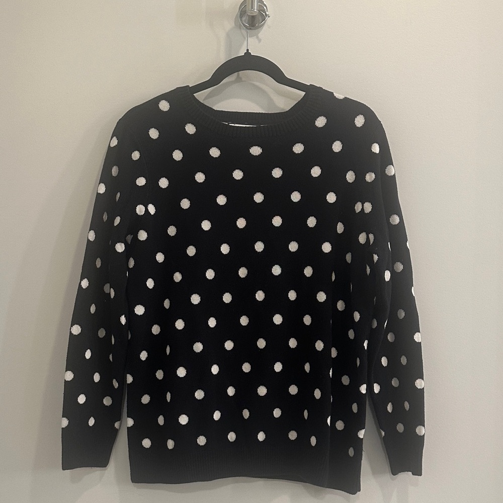 Charter Club Black and White Polka Dot Sweater